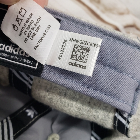 Adidas Relaxed Wool Blend Strapback Hat Gray White Embroidered - Picture 11 of 12